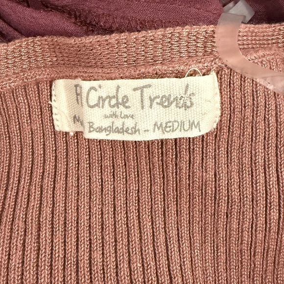 Full Circle Trends Mauve Front Tie Long Sleeve Cardigan (M) - Picture 6 of 7
